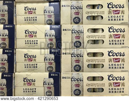 Indianapolis - Circa May 2021: Coors Legacy Beer Display. Molson Coors Is A Multinational Drink And 