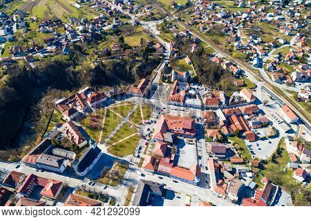 Djulin Ponor Canyon On Dobra River In Ogulin City Center, Landscape Of Cental Croatia