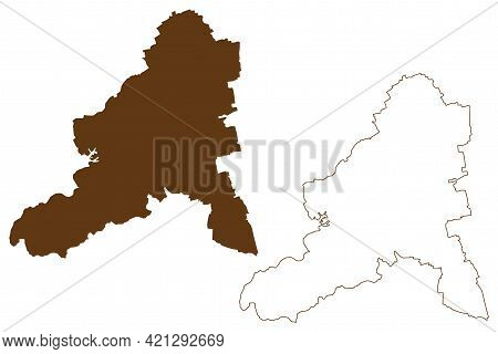 Bad Durkheim District (federal Republic Of Germany, State Of Rhineland-palatinate) Map Vector Illust