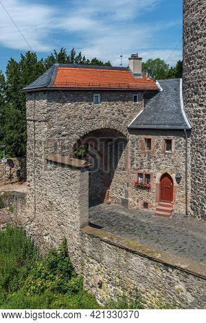 Brick Wall With Archway Of The Friedberg Castle, Hesse, Germany