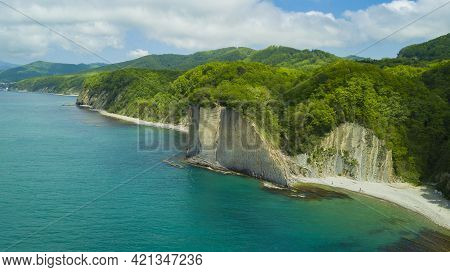 Drone View Of Rocks, Nature, Sea And Water - Skala Kiseleva Is A Natural Monument On The Territory O