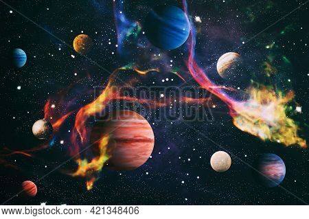 Bright Star Nebula. Distant Galaxy. Abstract Image. Elements Of This Image Furnished By Nasa.