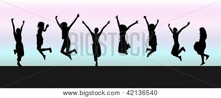 Jumping silhouettes