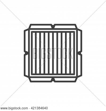 Air Filter Icon. A Simple Linear Image Of An Air Filter In A Plastic Frame To Clean The Air From Dus