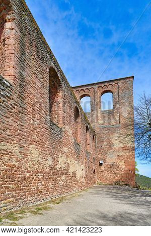 Wall Surrounding Old Ruin Of Limburg Abbey In Palatinate Forest In Bad Dürkheim City In Germany