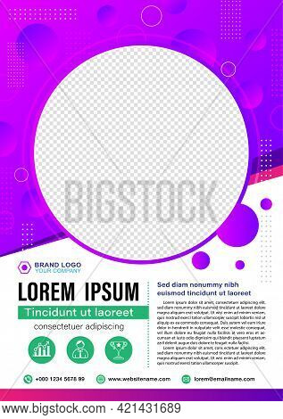 Business Brochure Flyer Design A4 Template. Circle Frame Abstract Background Color. Cover Annual Rep