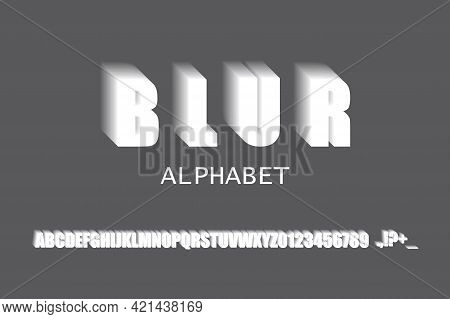 Blur Alphabet In Modern Style. Trendy Retro Style. Graphic Display Alphabet. Vector Illustration. St