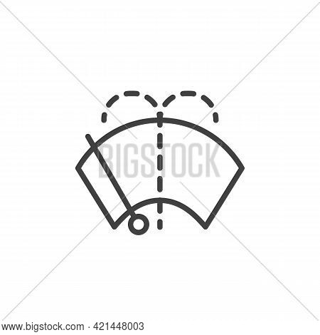 Car Windshield Wiper Line Icon. Linear Style Sign For Mobile Concept And Web Design. Auto Windshield