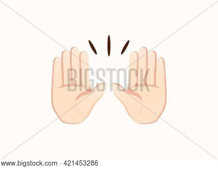 Raising Hands Icon. Hand Gesture Emoji Vector Illustration.