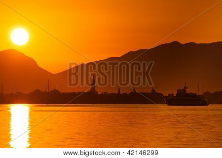 Tropical Sunrise In Croatia, Trogir