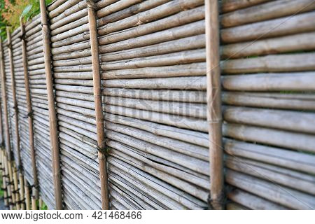 The Japanese Old Style Bamboo Fence Panel