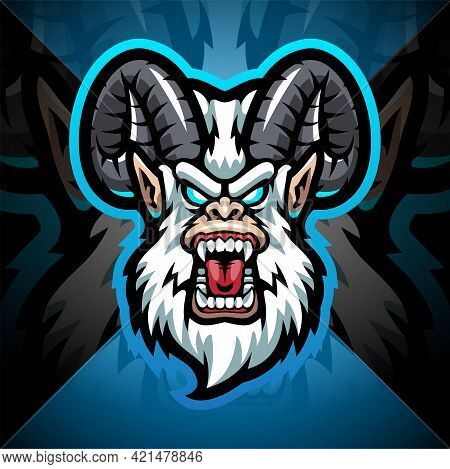 Yeti Head Esport Mascot Logo Design With Background