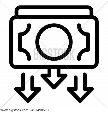 Give Financial Support Icon. Outline Give Financial Support Vector Icon For Web Design Isolated On W