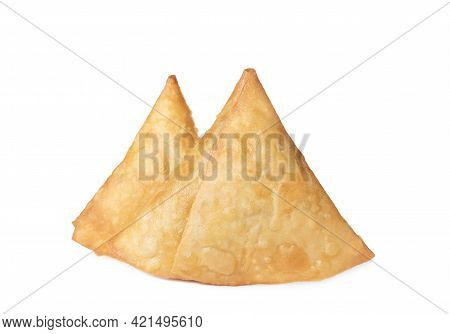 Fresh Delicious Crispy Samosas On White Background