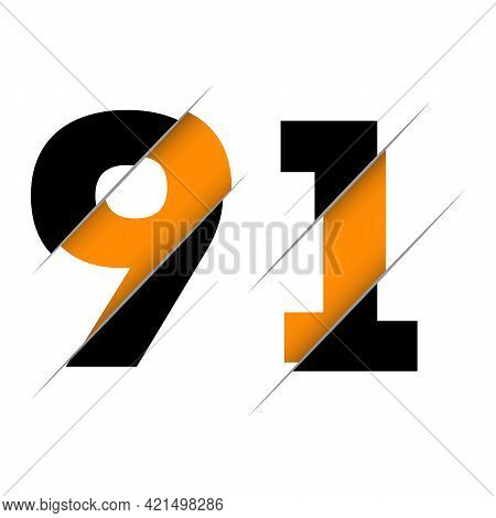91 9 1 Number Logo Design With A Creative Cut And Black Circle Background. Creative Logo Design.