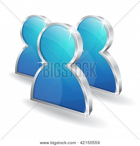 3D lesklý uživatelů vektor znamení Icon