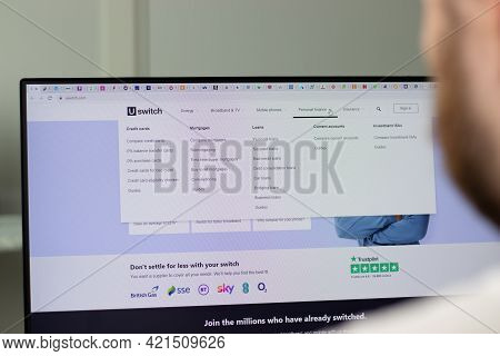 New York, Usa - 1 May 2021: Uswitch Company Website On Screen, Illustrative Editorial