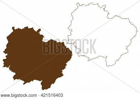 Donnersbergkreis District (federal Republic Of Germany, State Of Rhineland-palatinate) Map Vector Il