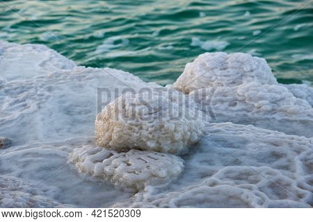 Salt Crystals On The Shore Of The Dead Sea