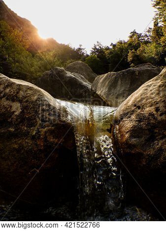 Waterfall In The Rio Barbaira Stream, Rocchetta Nervina, Liguria - Italy