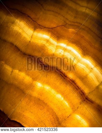 Architectural Detail Of An Antique Alabaster Stone Sheet. Alabaster Is Translucent Enough To Be Used