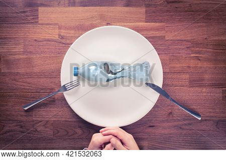 Microplastics In Food Concept. Microplastics And Plastic Pollution Are Global Environmental Problem.