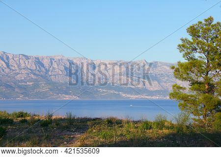 Turquoise Sea Water Of Beach And Mountains, Sumartin, Brac Island, Croatia