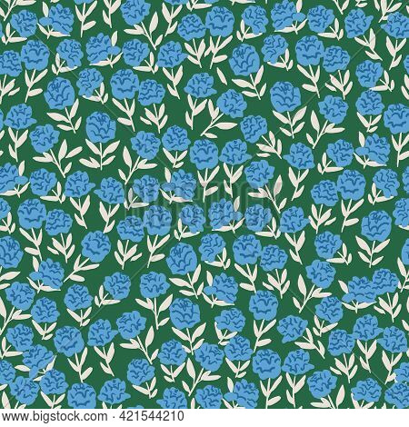 Hand-drawn Abstract Rose Flower Illustration Motif Seamless Repeat ...