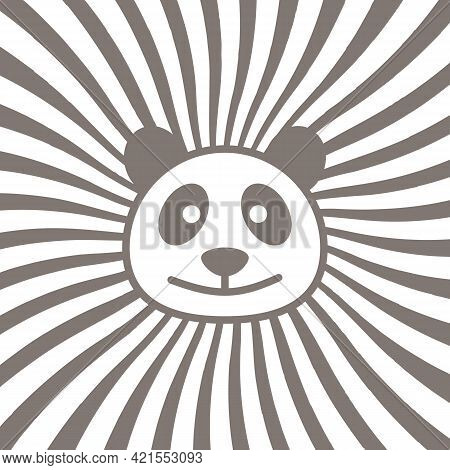 Head Of Panda Logo Flatdesign Vector Image