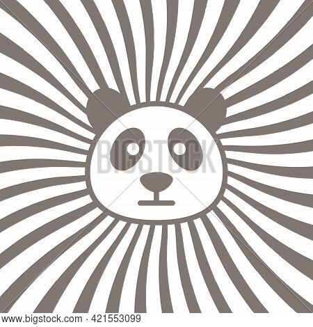 Head Of Panda Logo Flatdesign Vector Image