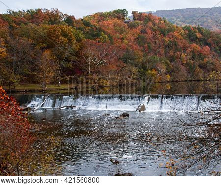 Burnshire Dam Of Shenandoah County In Fall