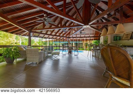 Panama David Maggio 22, American Bar Under A Large Wooden Gazdebo With Modern Furnishings, Swimming 