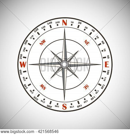 Compass Icon. Compass Isolated On White Background. Vector Illustration. Vector.
