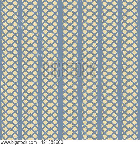 Vector Violet Grid Fence Yellow Seamless Pattern