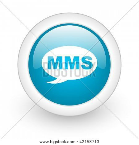 mms ไอคอนเว็บเงาวงกลมสีน้ำเงินบนพื้นหลังสีขาว