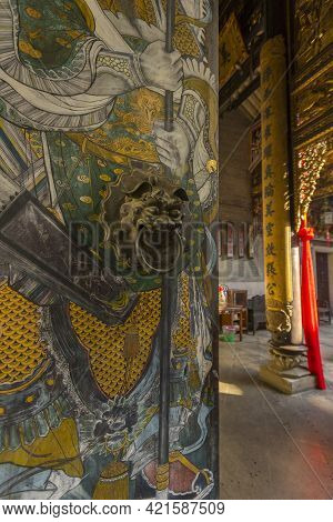 Penang, Malaysia - February 13,2019 : The Ancestral Hall Of Pinang Peranakan Mansion In Penang, Mala