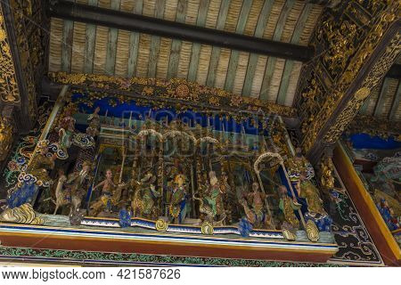 Penang, Malaysia - February 13,2019 : The Ancestral Hall Of Pinang Peranakan Mansion In Penang, Mala