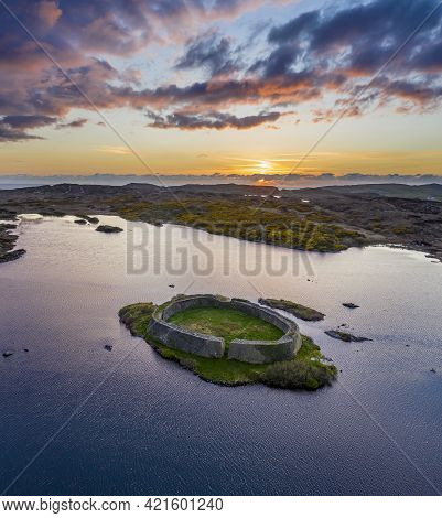 Aerial View Of Doon Fort By Portnoo - County Donegal - Ireland.