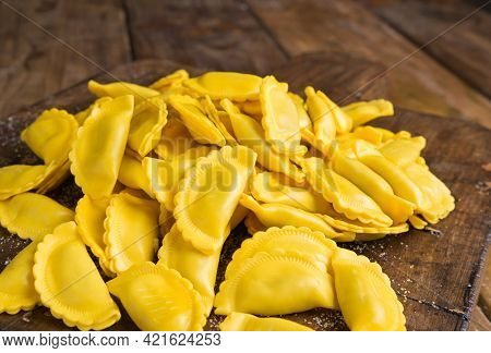 Small Ravioli With Cheese Or Meat To Cook In Broth, A Traditional Dish For Celebrations In Italy, Em