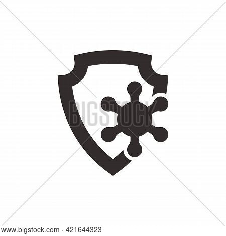 Virus Protection Vector Icon. Concept Of Vaccination, Immune System Protection From Viruses, Hygiene