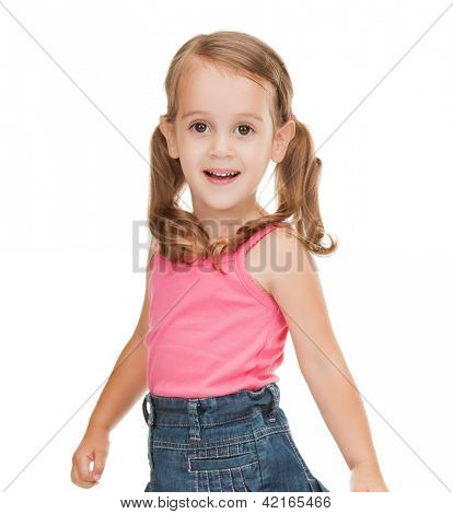 foto di litle bella ragazza in abiti casual