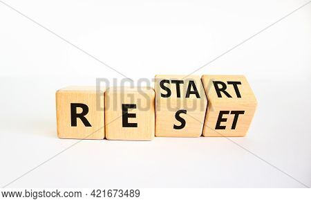 Reset And Restart Symbol. Turned Cubes And Changed The Word 'reset' To 'restart'. Beautiful White Ba