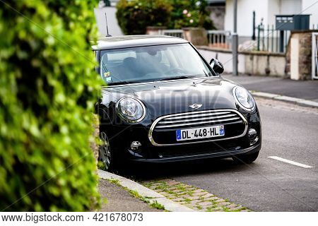 Strasbourg, France - May 28, 2017: New British Mini Cooper Car Parked In The City On A French Street