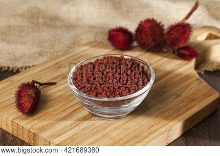 Bixa Orellana - Organic Achiote; Is A Seasoning And Food Coloring.