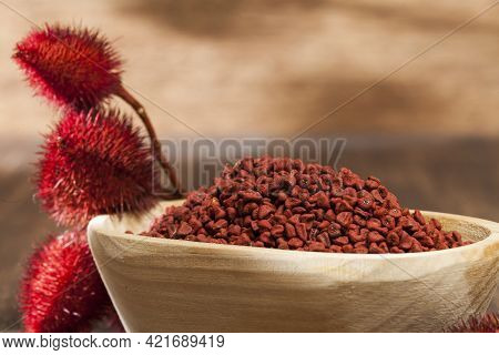Bixa Orellana - Organic Achiote; Is A Seasoning And Food Coloring.