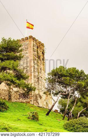 Sohail Castle In Fuengirola, Malaga Spain. Tourist Attraction. Holidays On Costa Del Sol.