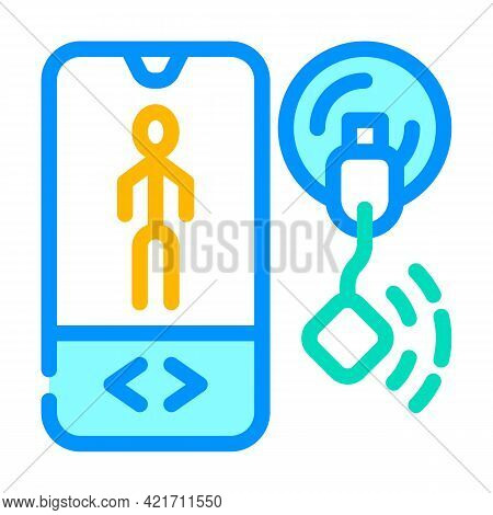 Mobile Control Ems Training Color Icon Vector. Mobile Control Ems Training Sign. Isolated Symbol Ill