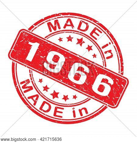 An Imprint Of A Seal Or Stamp With The Inscription Made In 1966. Label, Sticker Or Trademark. Editab