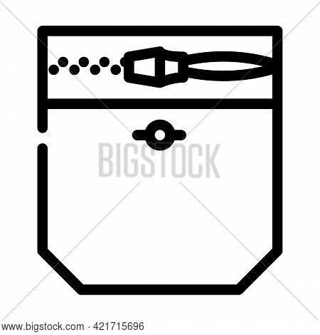Zipper Lock Pocket Line Icon Vector. Zipper Lock Pocket Sign. Isolated Contour Symbol Black Illustra