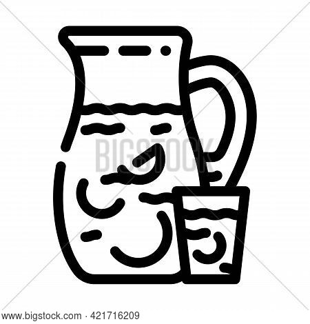Fabada Spain Food Line Icon Vector. Fabada Spain Food Sign. Isolated Contour Symbol Black Illustrati